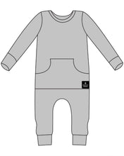 Load image into Gallery viewer, 🇨🇦 Front Opening Ready Set Romper® in Ribbed Heathered Grey