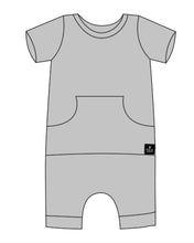 Load image into Gallery viewer, 🇨🇦 Front Opening Ready Set Romper® Shortie in Ribbed Heathered Grey