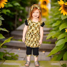 Load image into Gallery viewer, 🇨🇦 Reversible Opening Ready Set Romper® Twirl in OG Argentina Sunflower & Ribbed Essential Midnigh
