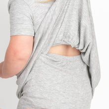 Load image into Gallery viewer, 🇨🇦 Reversible Opening Ready Set Romper® Twirl in Ribbed Heathered Grey