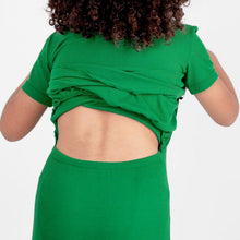 Load image into Gallery viewer, 🇨🇦 Reversible Opening Ready Set Romper® Twirl Shortie in Ribbed Emerald