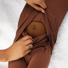 Load image into Gallery viewer, 🇨🇦 Front Opening Romper in Ribbed Milk Chocolate