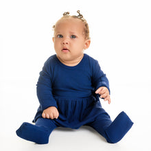 Load image into Gallery viewer, 🇨🇦 Reversible Opening Ready Set Romper® Twirl in Ribbed Into the Blue