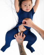Load image into Gallery viewer, 🇨🇦 Front Opening Ready Set Romper® in Ribbed Into the Blue
