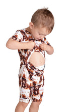 Load image into Gallery viewer, 🇨🇦 Front Opening Ready Set Romper® Shortie in Old Yellerstone