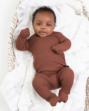 Load image into Gallery viewer, 🇨🇦 Front Opening Romper in Ribbed Milk Chocolate