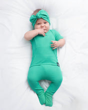 Load image into Gallery viewer, 🇨🇦 Front Opening Ready Set Romper® in Ribbed Seafoam