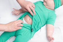 Load image into Gallery viewer, 🇨🇦 Front Opening Ready Set Romper® Shortie in Ribbed Seafoam