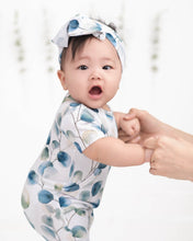 Load image into Gallery viewer, 🇨🇦 Front Opening Ready Set Romper® in Ribbed Eucalyptus Leaves