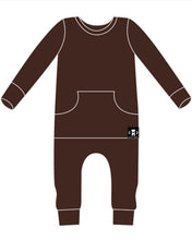 Load image into Gallery viewer, 🇨🇦 Front Opening Romper in Ribbed Milk Chocolate