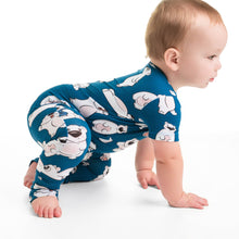 Load image into Gallery viewer, 🇨🇦 Front Opening Ready Set Romper® in Minted O.G Polar Pals