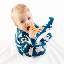 Load image into Gallery viewer, 🇨🇦 Front Opening Ready Set Romper® in Minted O.G Polar Pals
