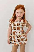 Load image into Gallery viewer, 🇨🇦 Reversible Opening Ready Set Romper® Twirl in Highland Dreams + Ribbed Caramel