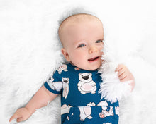 Load image into Gallery viewer, 🇨🇦 Front Opening Ready Set Romper® in Minted O.G Polar Pals