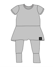 Load image into Gallery viewer, 🇨🇦 Reversible Opening Ready Set Romper® Twirl in Ribbed Heathered Grey