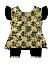Load image into Gallery viewer, 🇨🇦 Reversible Opening Ready Set Romper® Twirl in OG Argentina Sunflower &amp; Ribbed Essential Midnigh
