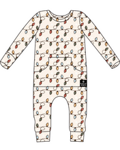 Load image into Gallery viewer, 🇨🇦  Front Opening Ready Set Romper® in Holiday Lights

