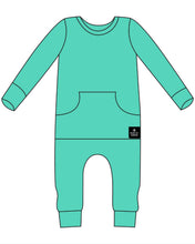 Load image into Gallery viewer, 🇨🇦  Front Opening Ready Set Romper® in Ribbed Seafoam

