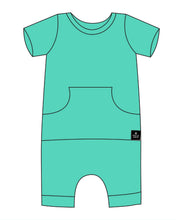 Load image into Gallery viewer, 🇨🇦  Front Opening Ready Set Romper® Shortie in Ribbed Seafoam
