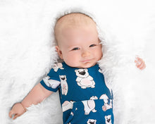 Load image into Gallery viewer, 🇨🇦  Front Opening Ready Set Romper® in Minted O.G Polar Pals
