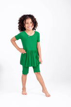 Load image into Gallery viewer, 🇨🇦  Reversible Opening Ready Set Romper®  Twirl Shortie in Ribbed Emerald
