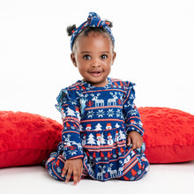 Load image into Gallery viewer, 🇨🇦 Reversible Opening Ready Set Romper® Twirl in Nordic Winter
