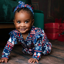 Load image into Gallery viewer, 🇨🇦 Reversible Opening Ready Set Romper® Twirl in Nordic Winter
