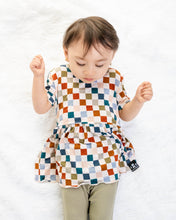 Load image into Gallery viewer, 🇨🇦 Reversible Opening Ready Set Romper® Twirl in Checkered Spice
