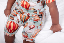 Load image into Gallery viewer, 🇨🇦 Front Opening Ready Set Romper® Shortie in Catch Me in the Clouds
