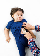 Load image into Gallery viewer, 🇨🇦 Front Opening Ready Set Romper® in Ribbed Into the Blue
