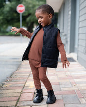 Load image into Gallery viewer, 🇨🇦  Front Opening Romper in Ribbed Milk Chocolate
