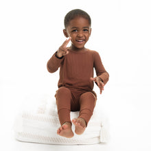 Load image into Gallery viewer, 🇨🇦  Front Opening Romper in Ribbed Milk Chocolate
