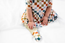 Load image into Gallery viewer, 🇨🇦 Reversible Opening Ready Set Romper® Twirl in Checkered Spice
