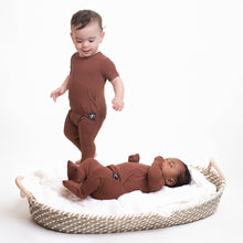 Load image into Gallery viewer, 🇨🇦  Front Opening Romper in Ribbed Milk Chocolate
