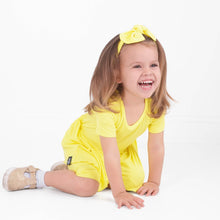 Load image into Gallery viewer, 🇨🇦 Reversible Opening Ready Set Romper® Shortie Twirl in Ribbed Sunshine
