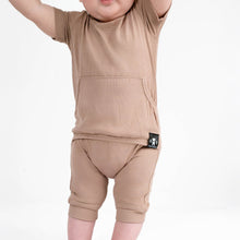 Load image into Gallery viewer, 🇨🇦  Front Opening Shortie Ready Set Romper® in Ribbed Sandstone
