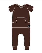 Load image into Gallery viewer, 🇨🇦  Front Opening Ready Set Romper® in Ribbed Milk Chocolate
