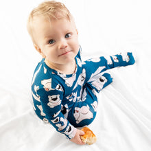 Load image into Gallery viewer, 🇨🇦  Front Opening Ready Set Romper® in Minted O.G Polar Pals
