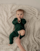Load image into Gallery viewer, Front Opening Romper in Sage | Ribbed Bamboo Viscose
